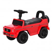 HOMCOM Camion porteur enfants véhicule à pousser licence Mercedes Benz 12-36 mois coffre klaxon phares rouge