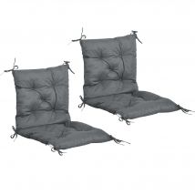 Outsunny Lot 2 Coussins Matelas Chaise Fauteuil Confort Assise Dossier 2en1 98Lx50lx8H cm Gris   Aosom France