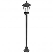 Outsunny Luminaire extérieur lampadaire sur pied solaire lampadaire lanterne classique LED 30 Lm 15 x 15 x 127 cm noir