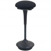 HOMCOM Tabouret de bureau debout tabouret ergonomique siège bascule à 360° large socle 36 x 36 x 70-90 cm noir
