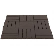 Outsunny Lames Terrasse Composite Aspect Bois Chocolat Lot 9 Faciles à Monter   Aosom France