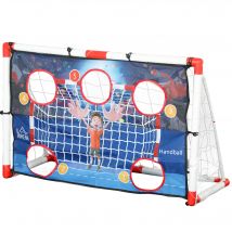 HOMCOM Cage de handball enfant exterieur but 5 zones cibles ballon de handball gonflable pompe 116 x 48 x 76 cm blanc