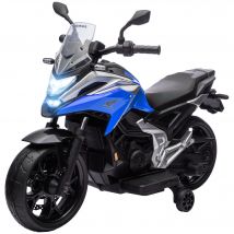 AIYAPLAY Moto électrique pour enfants moto porteur Honda pour enfants 3 à 6 ans avec musique, phares bleu