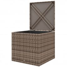 Outsunny Coffre d'extérieur en rotin synthétique 75x75x70 cm Coffre de rangement avec vérin et cadre en acier Charge 50 kg