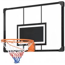 SPORTNOW Panier de basket mural, panier basket, avec vis de montage et clé, pour extérieur, noir, transparent, orange
