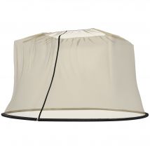 Outsunny Moustiquaire cylindrique pour Parasol 3 m diamètre avec Fermeture éclair et lestage beige