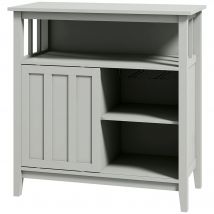 HOMCOM Meuble buffet avec range bouteille, porte coulissante, 2 rangées porte-verre et niche ouverte 80L x 40l x 82H cm