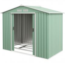 Outsunny Abri & Cabane de Jardin en Métal Tôle d'Acier 2.5 m² - Remise pour Outils avec Fondation, Porte verrouillable, Vert   Aosom France