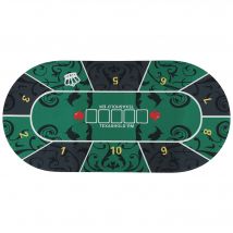 SPORTNOW Tapis de poker dessus de table de poker jusqu'à 10 joueurs sac de transport inclus 180 x 90 x 0,5 cm vert et noir