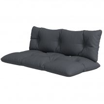 Outsunny Ensemble de 2 coussins d'extérieur pour banquette 1 coussin d'assise et 1 coussins de dossier polyester hydrofuge gris