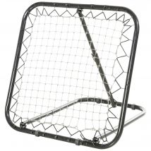 HOMCOM Filet de rebond de football rebondisseur de football ajustable pliable portable 4 piquets de fixations au sol filet de PE noir blanc