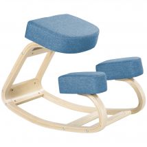Vinsetto Siège assis-genoux ergonomique chaise à genoux coussin confortable à bascule en tissu et bois