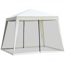 Outsunny Tonnelle barnum style colonial dim. 3L x 3l x 2,35H m 4 moustiquaires 2 zippée beige noir