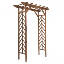 Outsunny Arche Treillis Plantes Grimpantes Porte de Jardin Terrasse Patio Arrière Cour 140 x 65 x 200 cm aosom france