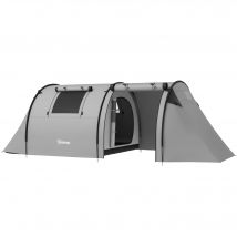 Outsunny Tente de camping pour 3-4 personnes, avec 1 chambre et 1 salon, étanche, facile à transporter avec sac inclus