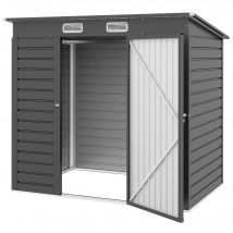 Outsunny Abri de jardin 2,3m² - pour Outils - cabanon Porte verrouillable - dim. 191L x 130P x 166,5-183H cm - acier