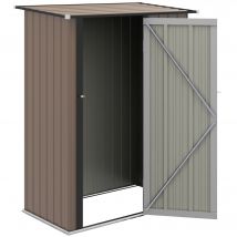 Outsunny Petit Abri & Cabane de Jardin en Métal Tôle d'Acier 1.2 m² avec Porte Verrouillable - Remise pour outils, Marron   Aosom France