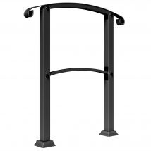 Outsunny Rampe d'escalier 1 à 3 marches garde-corps pour escalier réglable 0-45° avec kit d'installation 71 x 8 x 148 cm noir