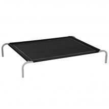 PawHut Lit XXL sur pied pour chien chat idéal pour une utilisation intérieure ou extérieure (terrasse, jardin) métal textilène noir