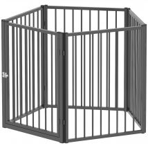 PawHut Parc pour chien, parc pour animaux, 5 panneaux, clôture portable pliable, sécurisé, noir