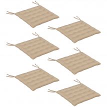 Outsunny Lot de 6 coussins de chaise de jardin, Coussins extérieur capitonné, grand confort cm avec attaches, dim. 40L x 40l cm