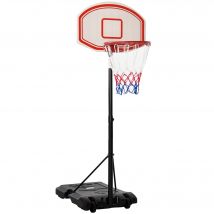 HOMCOM Panier de Basket-Ball sur pied hauteur réglable 2,1 - 2,5 m noir blanc