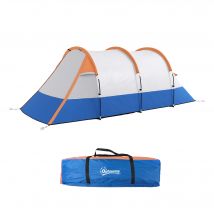 Outsunny Tente de camping tente tunnel 2-3 per. avec porche légère ventilée étanche 2000 mm 3 portes sac de transport inclus