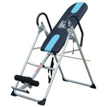 Homcom Table d'inversion de musculation pliable ceinture de sécurité réglable acier coloris argent noir aosom france