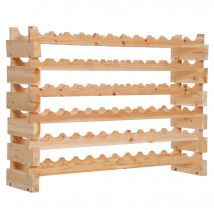 HOMCOM Étagère à bouteilles casier à vin range bouteilles horizontal 6 niveaux 72 bouteilles max. dim. 114L x 28l x 85H cm bois de pin massif