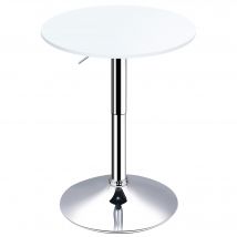 HOMCOM Table de bar ronde mange-debout table de bistro hauteur réglable 69-93 cm et plateau pivotant, base en métal