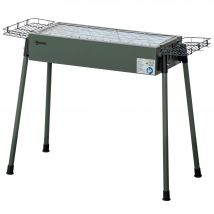 Outsunny Grill à Charbon Portable Noir avec 2 Grilles, Pieds Amovibles et Paniers Latéraux   Aosom France