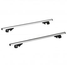 HOMCOM Barres de toit de voiture verrouillables 2 clés fournies alliage d'aluminium 135 x 5,5 x 7 cm argenté et noir