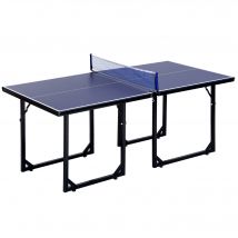 HOMCOM Table de tennis de table table de ping-pong avec filet se transforme en 2 tables pieds pliables, 182 x 91 x 76 cm bleu