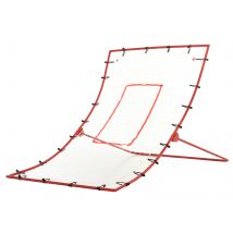 HOMCOM Filet de rebond de football, rebondisseur de football, angle réglables, accessoires de fixation fournies, rouge, blanc