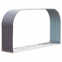 Abri à Bûches Stockage de Bûches Extérieur 0,85 m² Acier Galvanisé 40 x 212 x 111 cm Gris