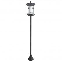 Outsunny Lampadaire sur pied solaire extérieur jardin avec lampe LED 23,5 x 23,5 x 184 cm noir
