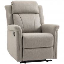 Outsunny Fauteuil Relax Inclinable 135° Microfibre Gris avec Repose-Pied Confort Supérieur   Aosom France