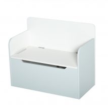 HOMCOM Coffre à jouets pour enfants banc meuble de rangement 2 en 1 vérin pneumatique 60 x 30 x 50 cm blanc