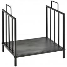 Outsunny Porte-bûches range bûches étagère à bois de cheminée charge max. 15 Kg dim. 44,5L x 33l x 46,5H cm métal époxy noir