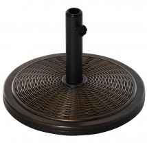 Outsunny Base Lestée Ronde Noire Bronze 13Kg en Résine Tressée pour Parasol   Aosom France