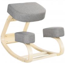 Vinsetto Siège assis-genoux ergonomique coussin confortable à bascule en tissu et bois
