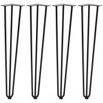 HOMCOM Tischbeine, 4er-Set Tischfüße, Möbelfüße aus Stahl Tischgestell mit Gabel-Design für Couchtisch, Esstisch, Schwarz, 12 x 12 x 72 cm Aosom