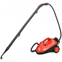 HOMCOM Nettoyeur Vapeur Puissant 4 Bar 2000W 2L 16 Accessoires Rouge   Aosom France