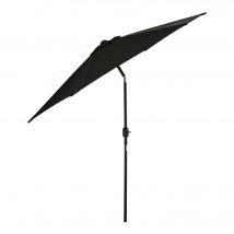 Outsunny Parasol droit parasol inclinable de jardin manivelle toile polyester haute densité 180 g/m² Ø2,7 x 2,35 m aluminium noir