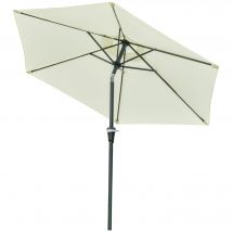 Outsunny Parasol de jardin parasol droit parasol hexagonal inclinable Ø 2,3 x 2,16 m métal polyester haute densité 180 g/m² crème