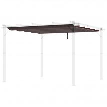 Outsunny Toile de toit pour pergola tonnelle rétractable de 3 x 3 m - café