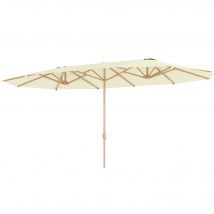 Outsunny Parasol de jardin double 455 x 265 cm rectangulaire, manivelle, poteau en acier, polyester 180g/m², abri soleil UPF30+