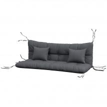 Outsunny Ensemble de 4 coussins d'extérieur pour balancelle de jardin, 1 coussin d'assise coussins de dossier et 2 oreillers