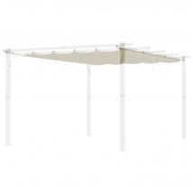 Outsunny Toile de toit pour pergola tonnelle rétractable de 4 x 3 m - crème