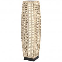 Outsunny Lampe à poser luminaire LED de jardin solaire en résine tressée imitation rotin - 21 x 21 x 78 cm naturel